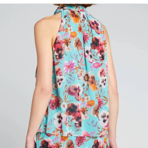 FUZZI Floral Halter Neck Swing Top, Size XL - Picture 9 of 16